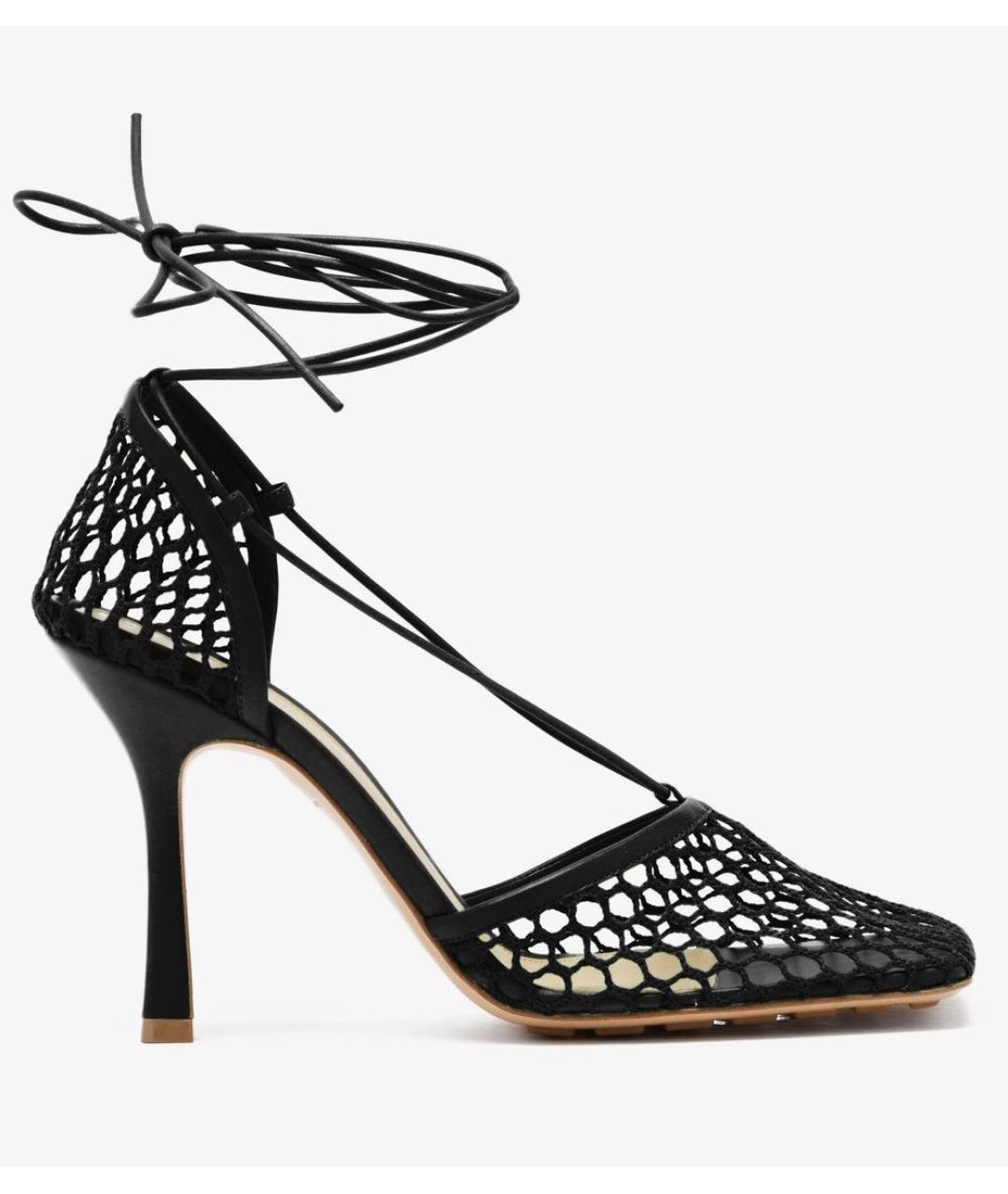 BOTTEGA VENETA Черные кожаные босоножки, фото 9