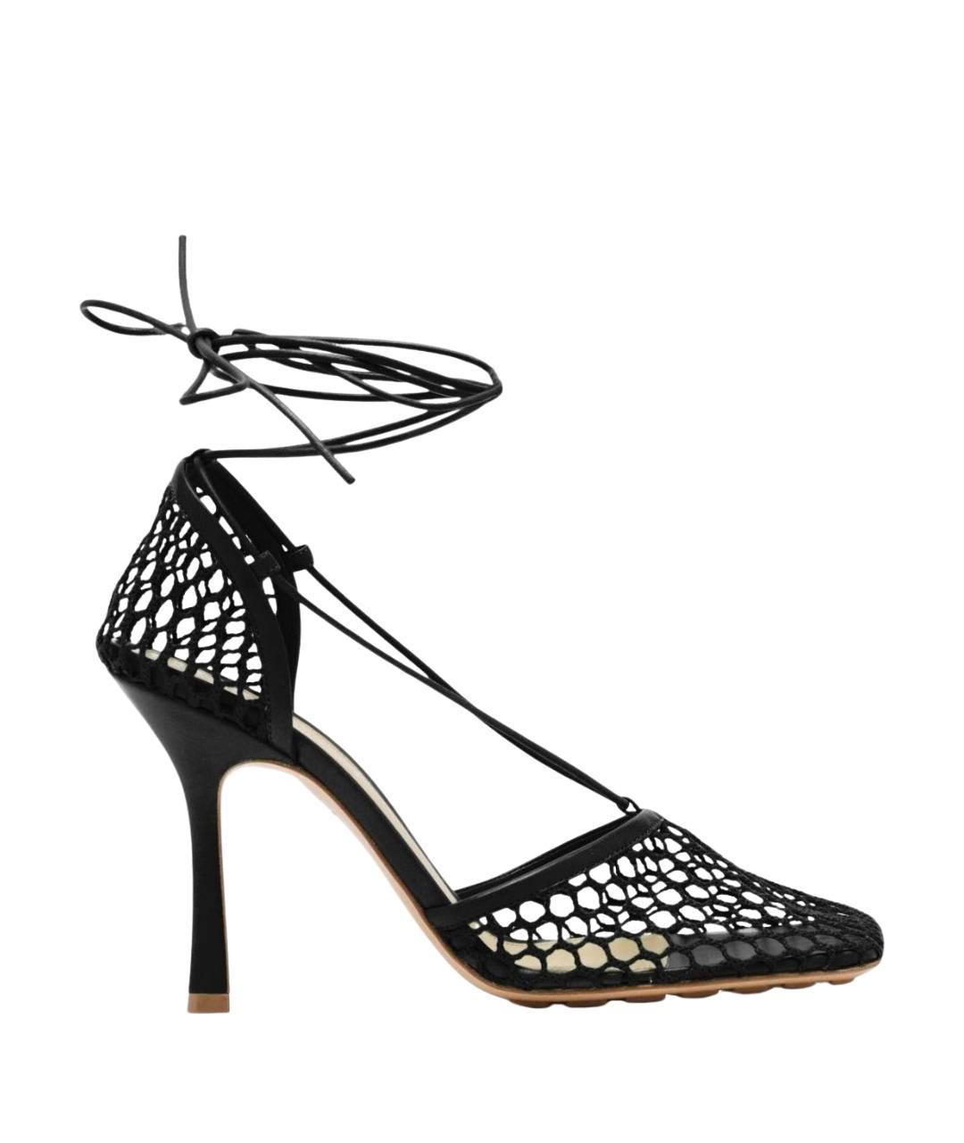 BOTTEGA VENETA Черные кожаные босоножки, фото 1