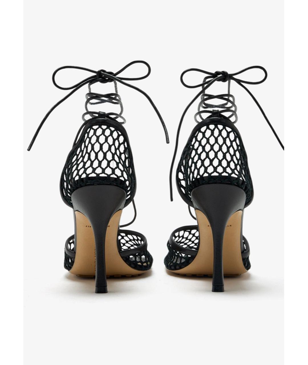 BOTTEGA VENETA Черные кожаные босоножки, фото 8