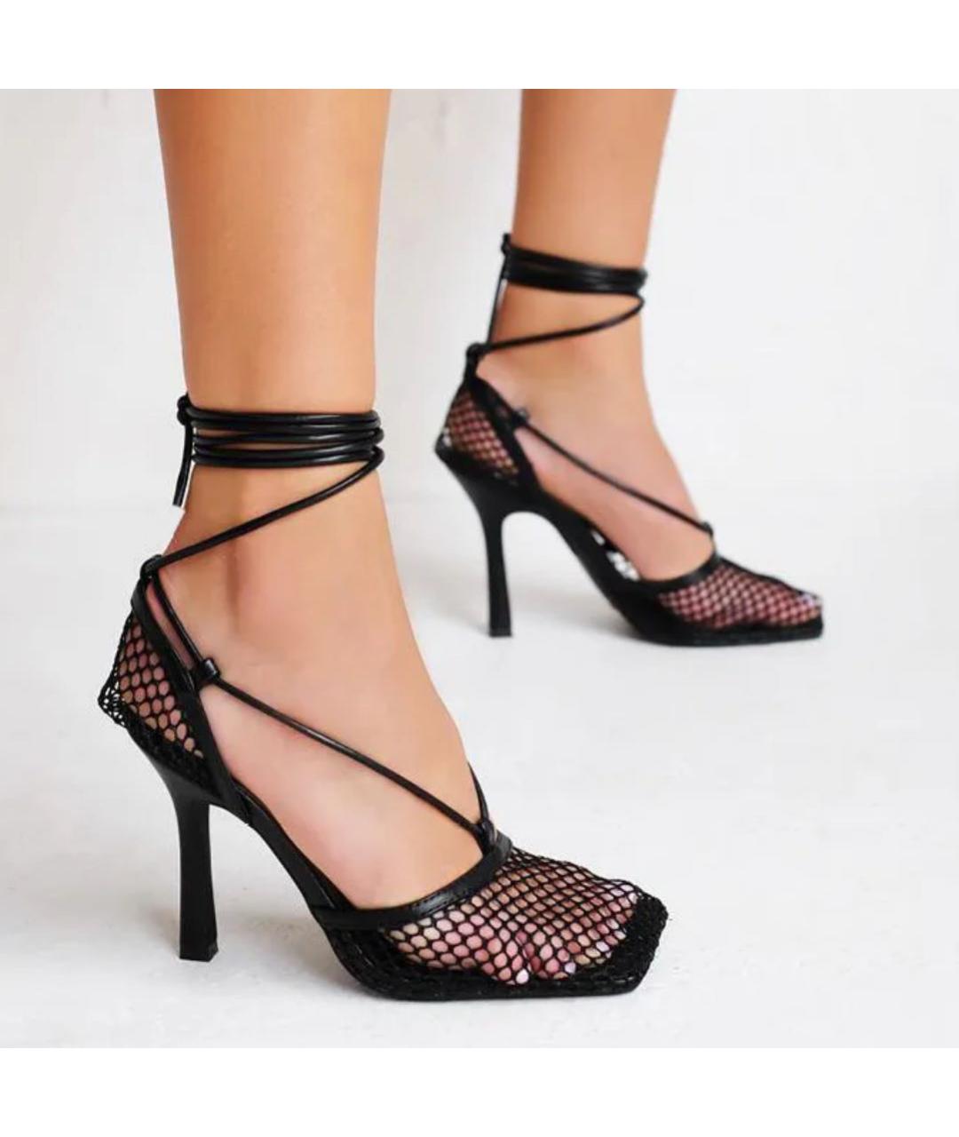 BOTTEGA VENETA Черные кожаные босоножки, фото 2