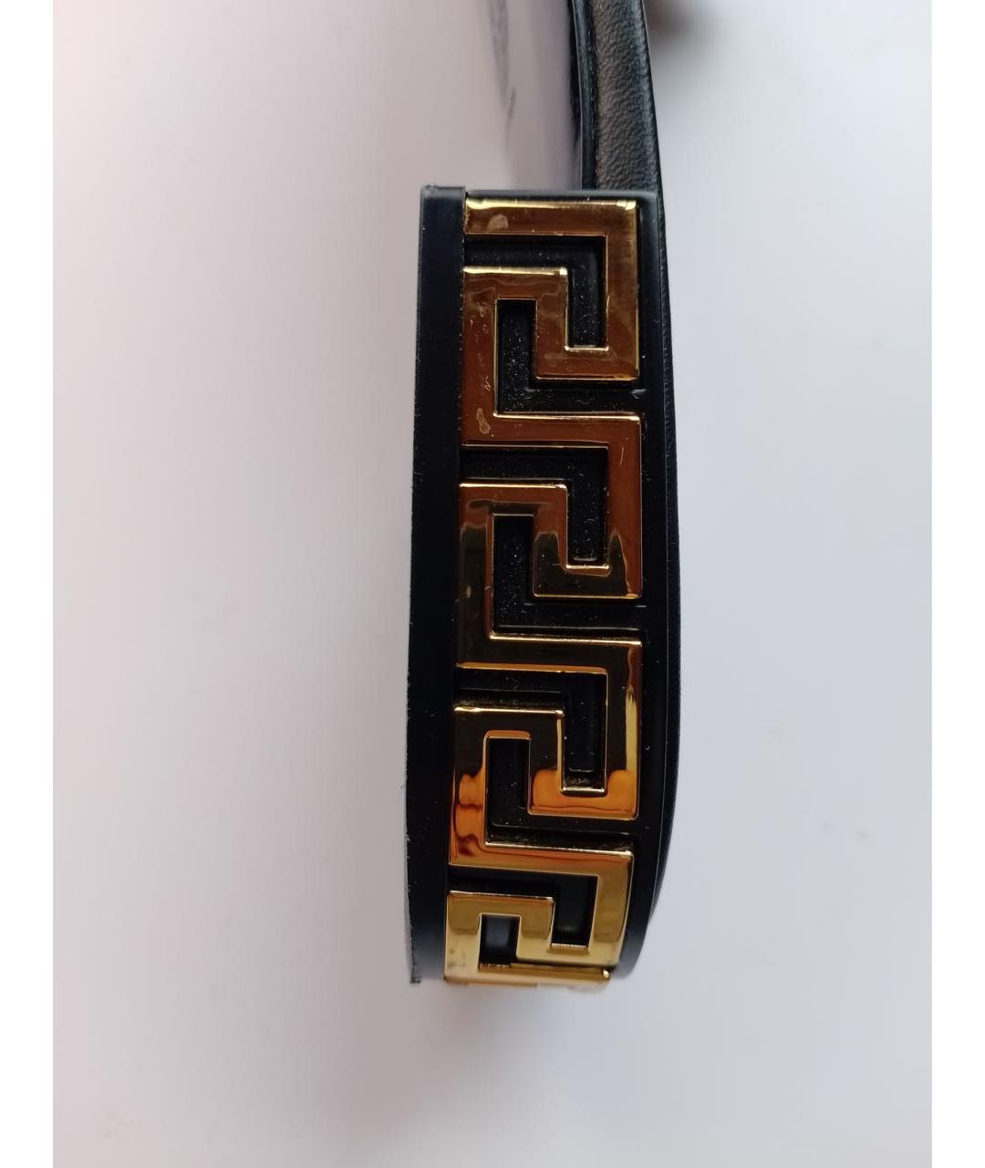 VERSACE Черные кожаные шлепанцы, фото 6