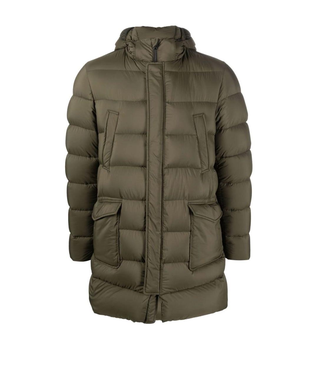 HERNO Хаки полиамидовый пуховик, фото 3