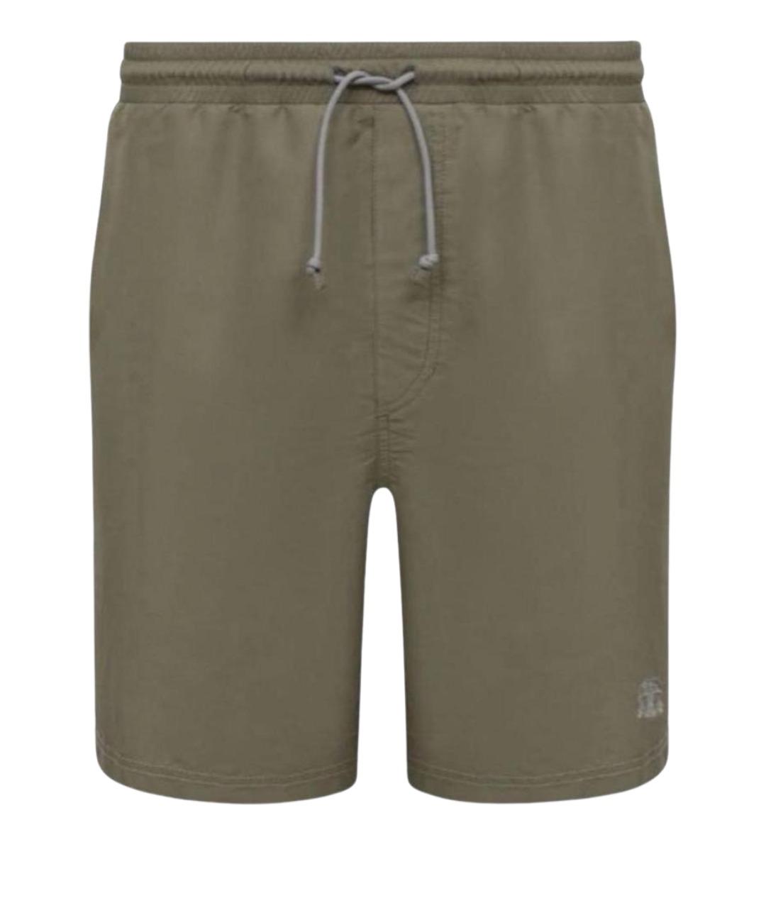 BRUNELLO CUCINELLI Хаки хлопковые шорты, фото 1