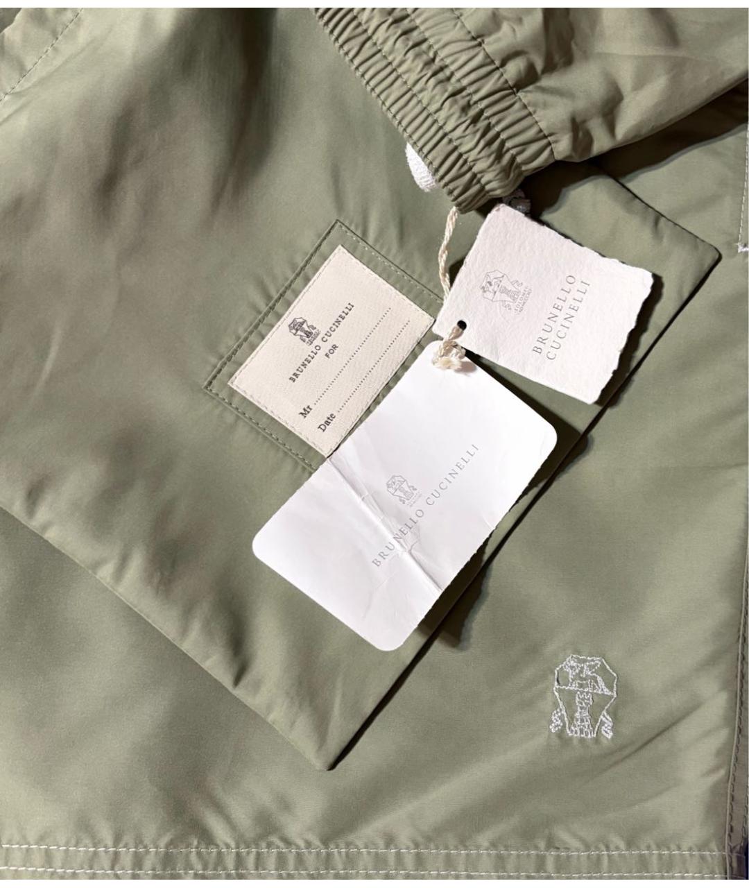 BRUNELLO CUCINELLI Хаки хлопковые шорты, фото 8