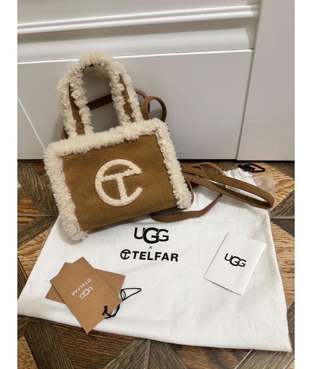 TELFAR Коричневая замшевая сумка тоут, фото 5