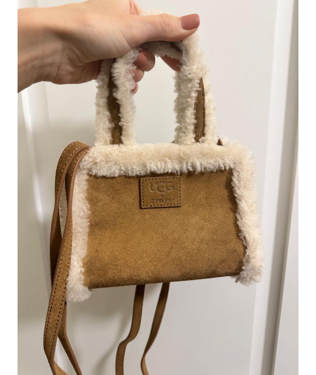 TELFAR Коричневая замшевая сумка тоут, фото 3