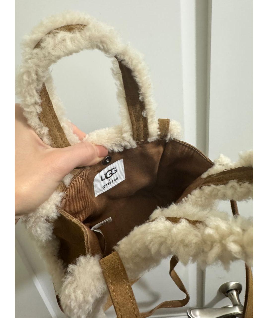 TELFAR Коричневая замшевая сумка тоут, фото 4