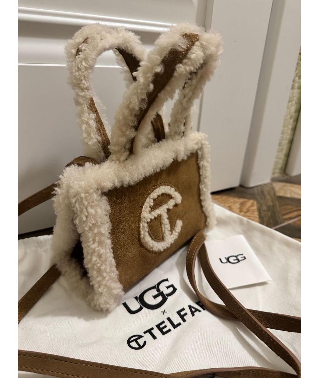 TELFAR Коричневая замшевая сумка тоут, фото 2