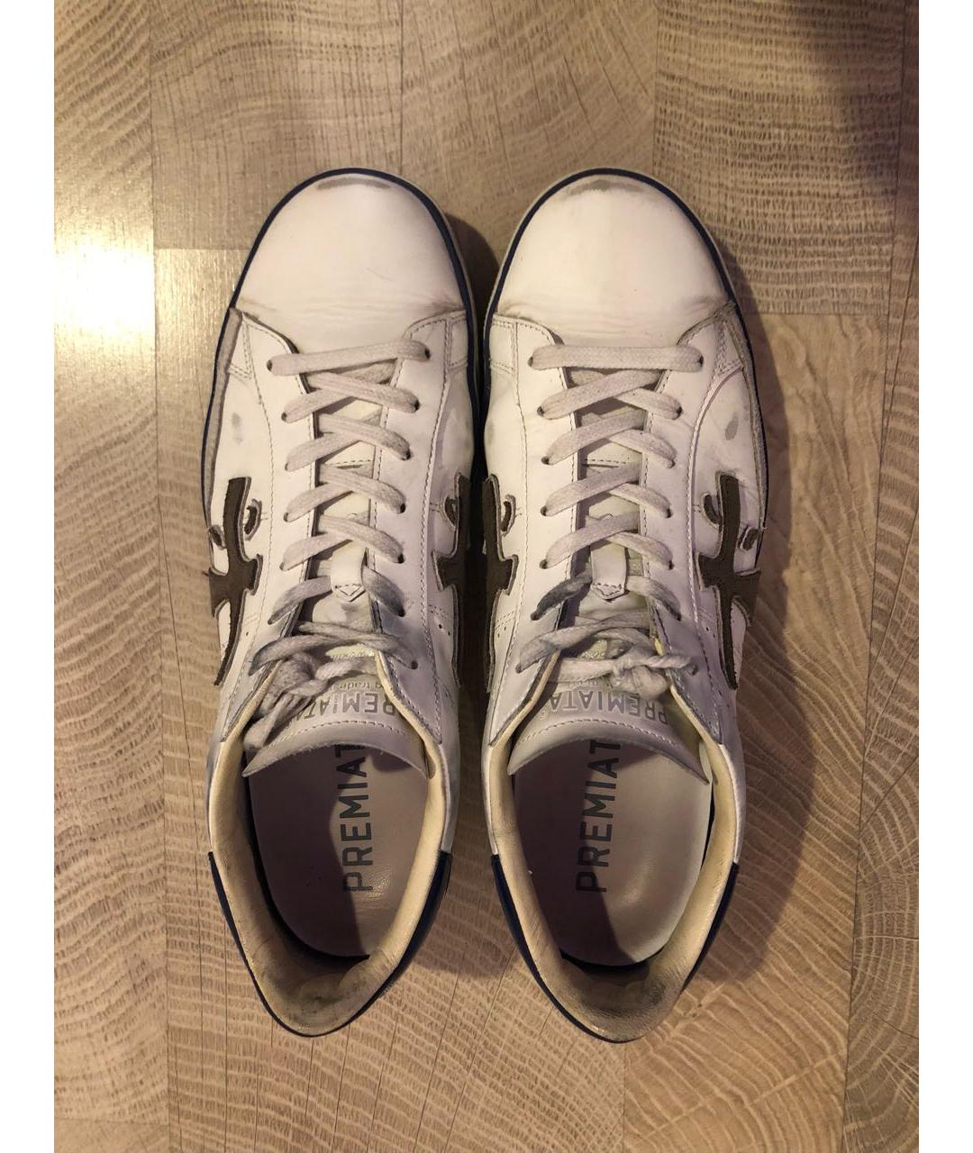PREMIATA Белые кожаные низкие кроссовки / кеды, фото 2