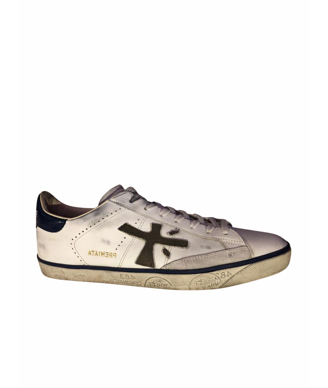 PREMIATA Белые кожаные низкие кроссовки / кеды, фото 1