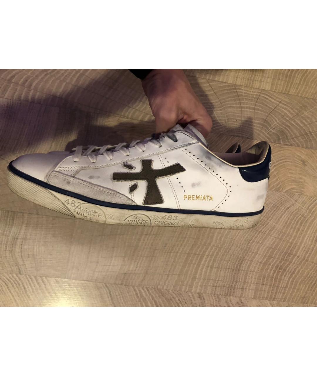 PREMIATA Белые кожаные низкие кроссовки / кеды, фото 6