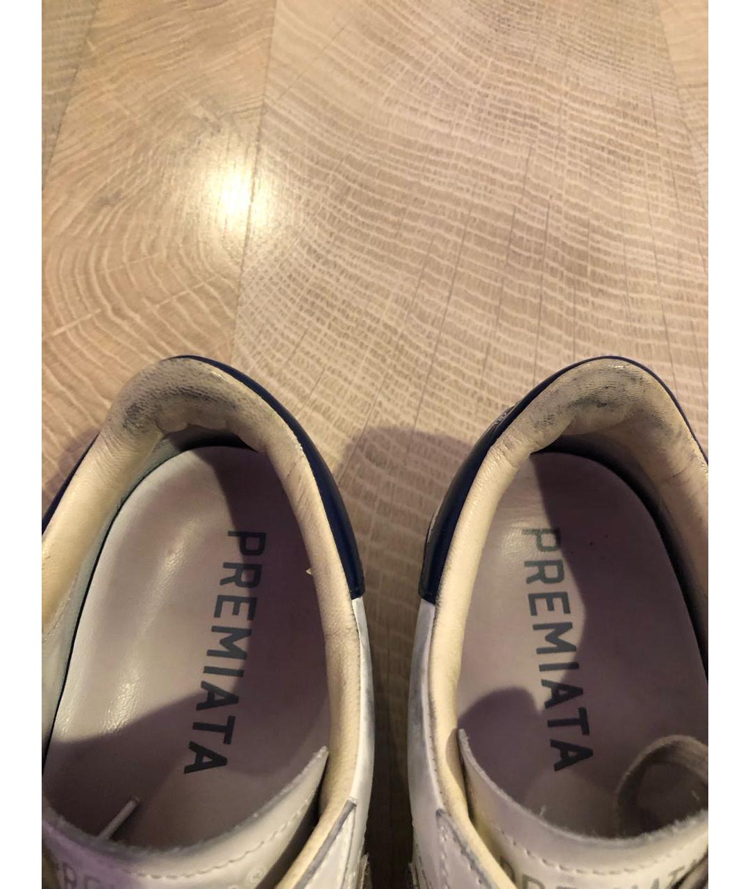 PREMIATA Белые кожаные низкие кроссовки / кеды, фото 5