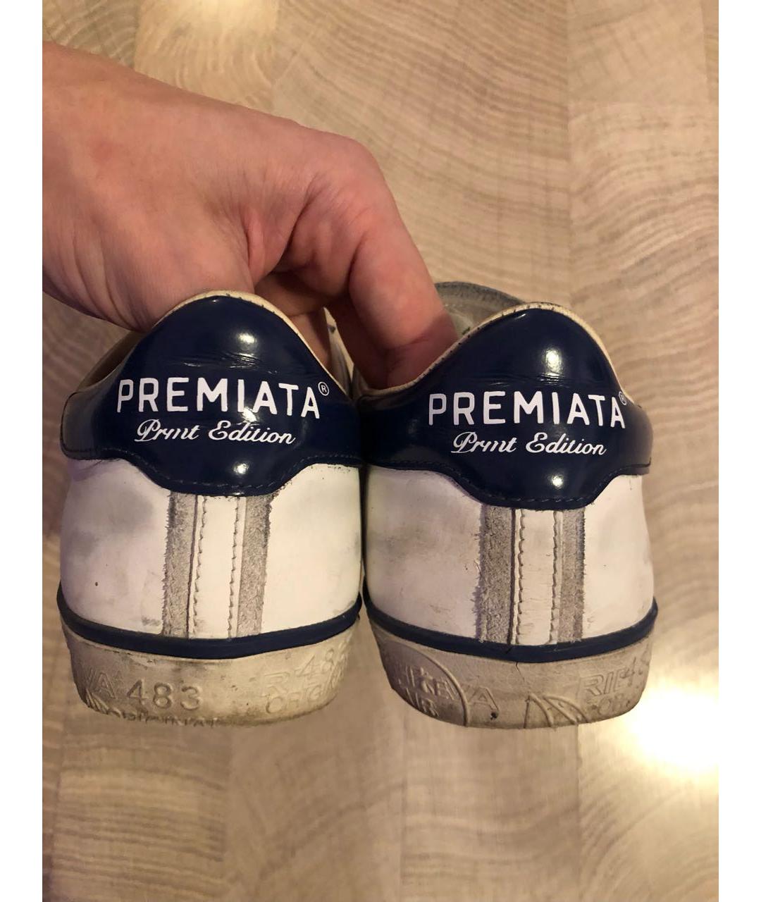 PREMIATA Белые кожаные низкие кроссовки / кеды, фото 4