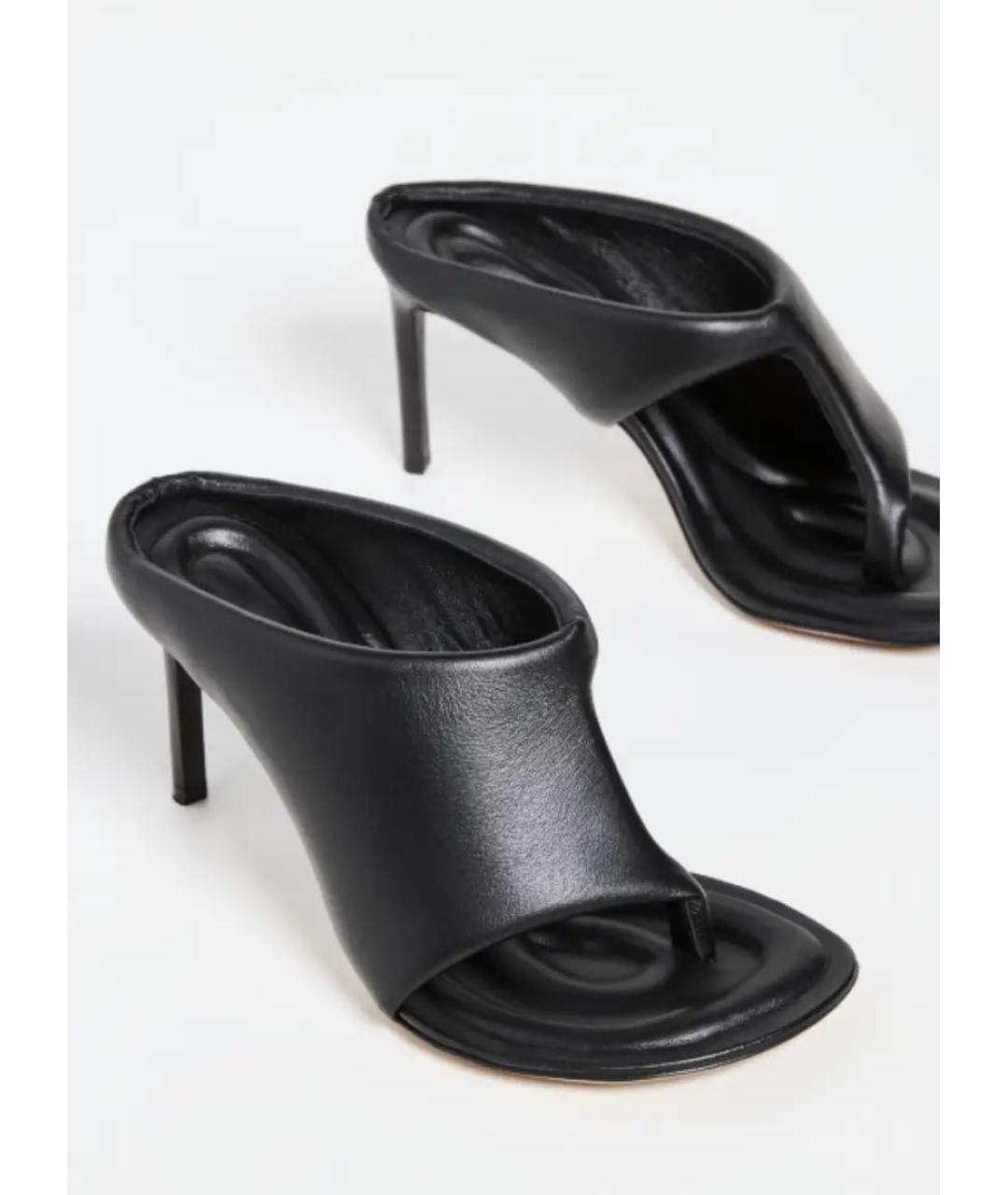 JACQUEMUS Черные кожаные мюли, фото 5