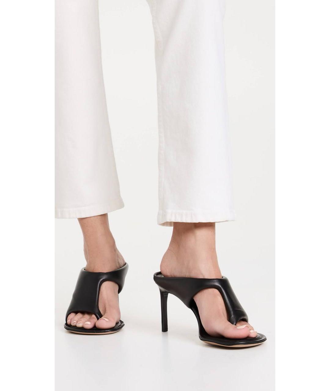 JACQUEMUS Черные кожаные мюли, фото 2