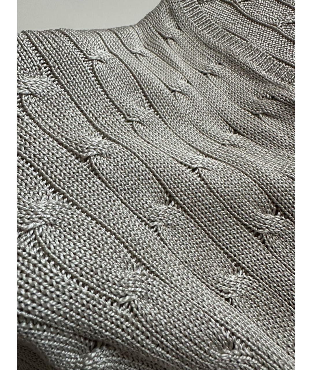 RALPH LAUREN Серебряная шелковая жилетка, фото 4