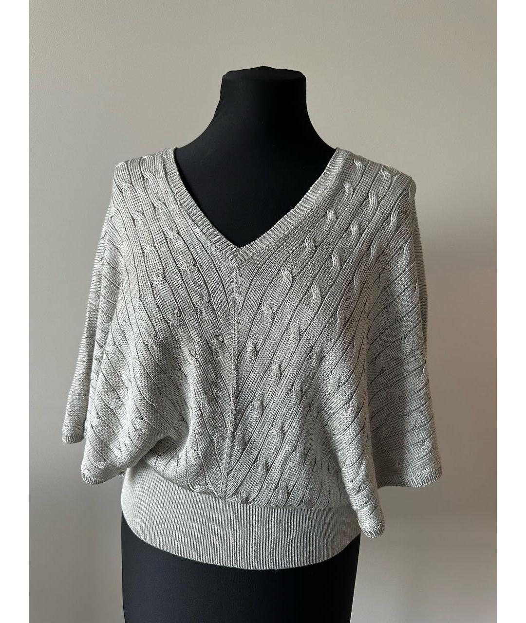 RALPH LAUREN Серебряная шелковая жилетка, фото 7