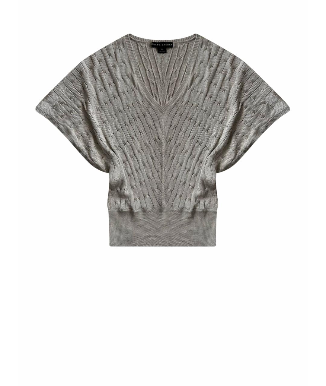 RALPH LAUREN Серебряная шелковая жилетка, фото 1