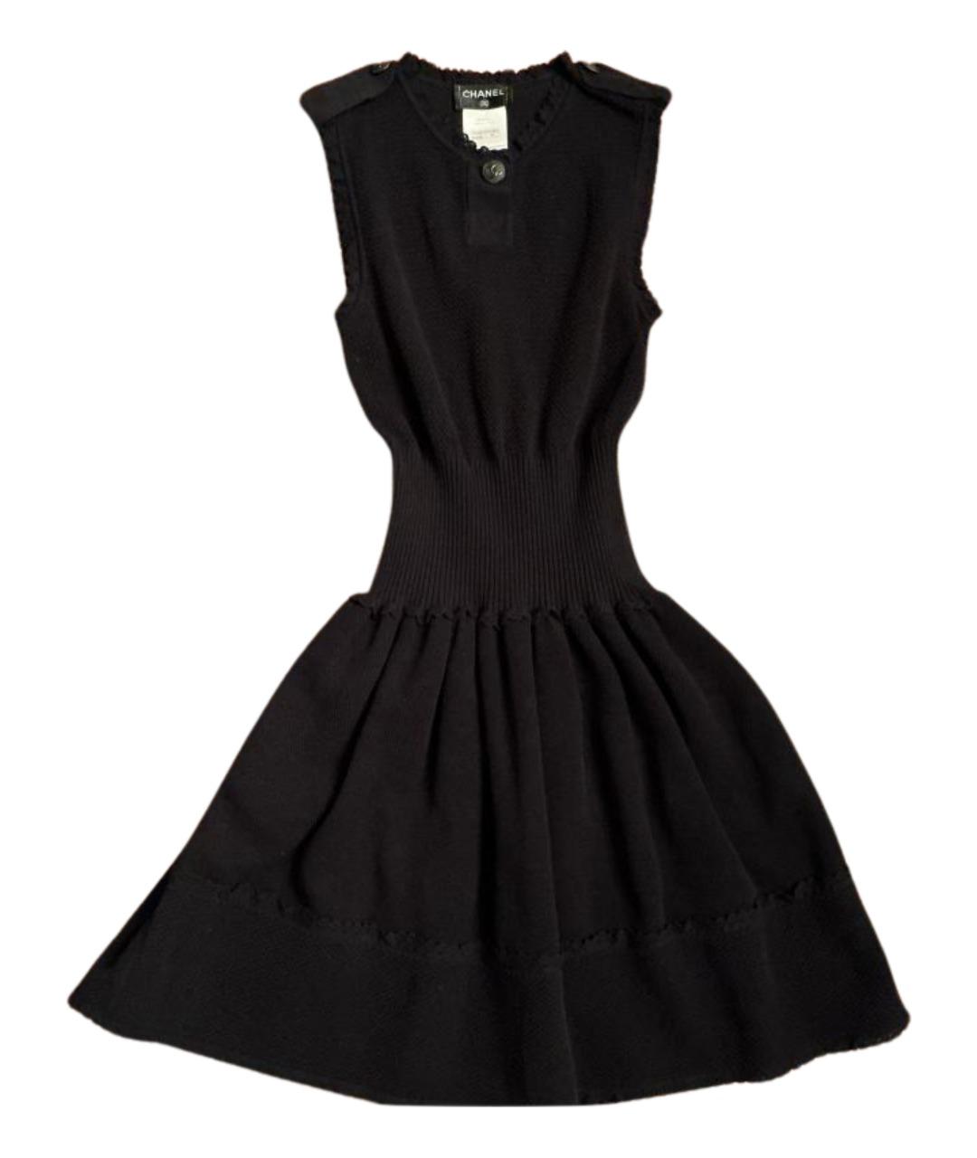 CHANEL Черное хлопковое повседневное платье, фото 1