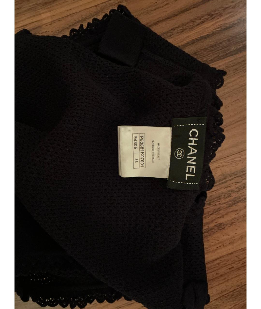 CHANEL Черное хлопковое повседневное платье, фото 4