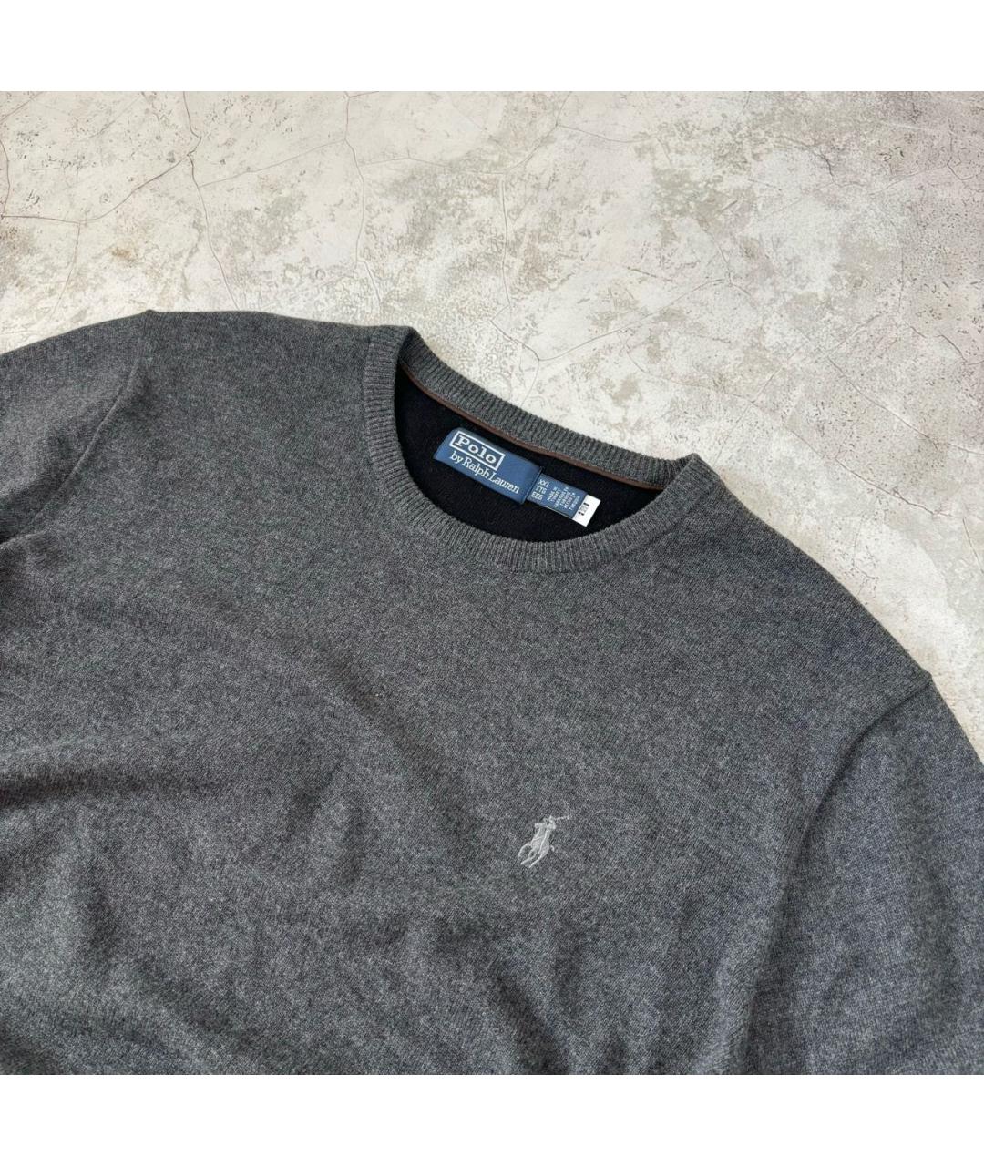 POLO RALPH LAUREN Антрацитовый шерстяной джемпер / свитер, фото 2