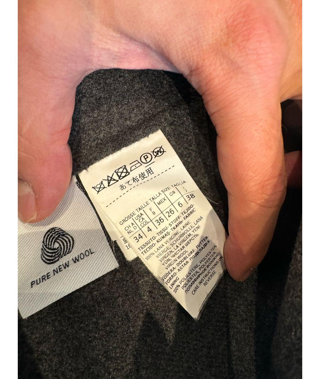 MAX MARA Серый шерстяной костюм с брюками, фото 4