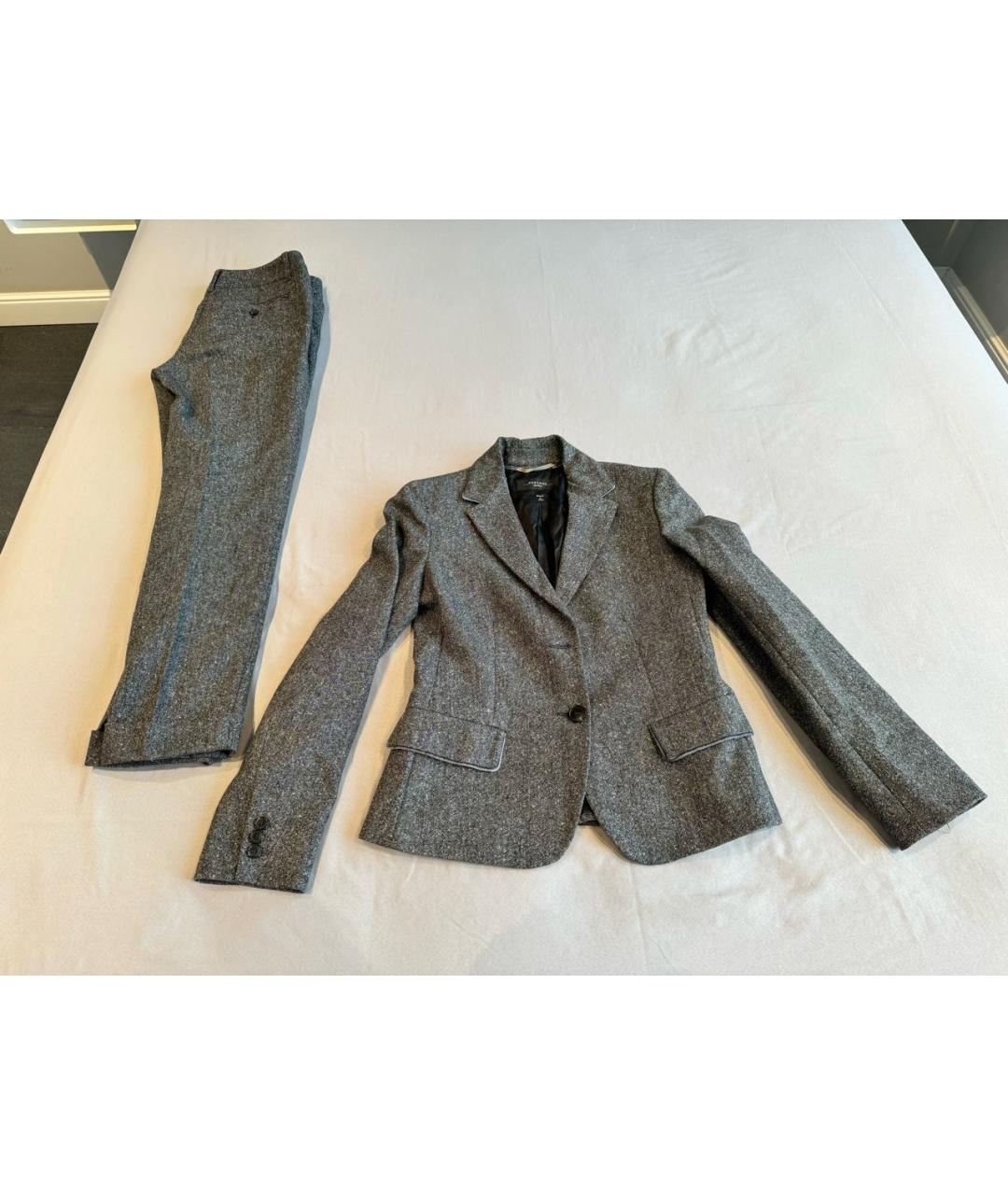 MAX MARA Серый шерстяной костюм с брюками, фото 2