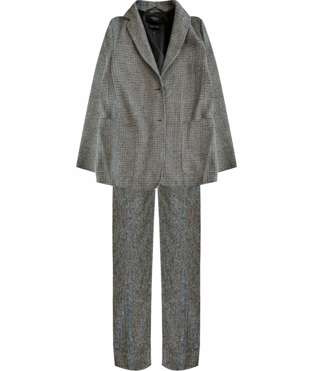 MAX MARA Серый шерстяной костюм с брюками, фото 1