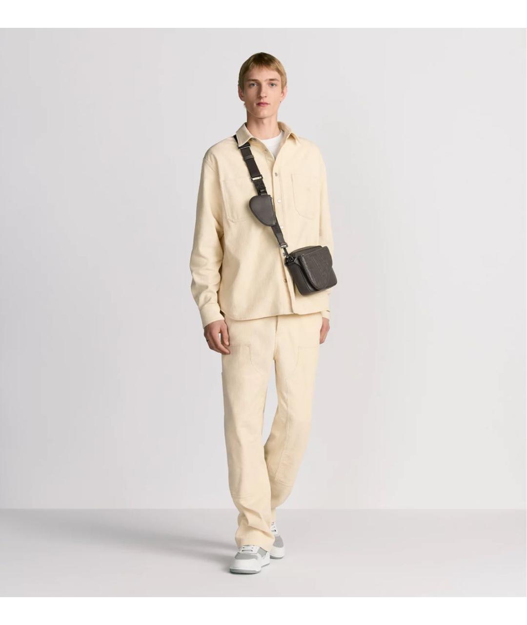 CHRISTIAN DIOR Серая кожаная сумка на плечо, фото 2