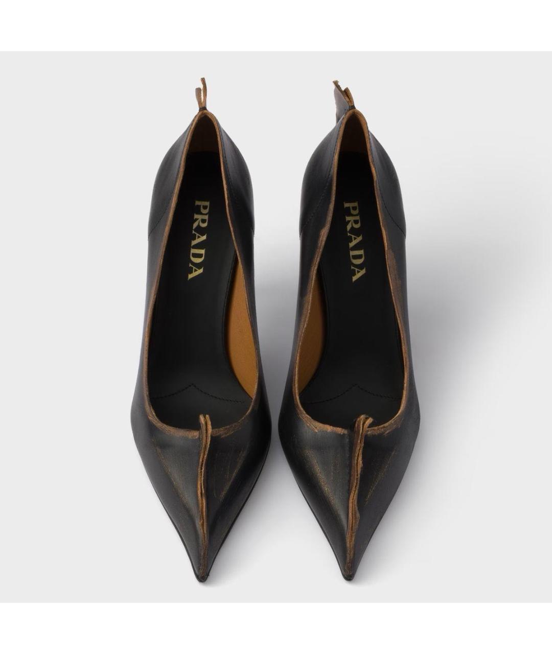 PRADA Коричневые кожаные туфли, фото 2