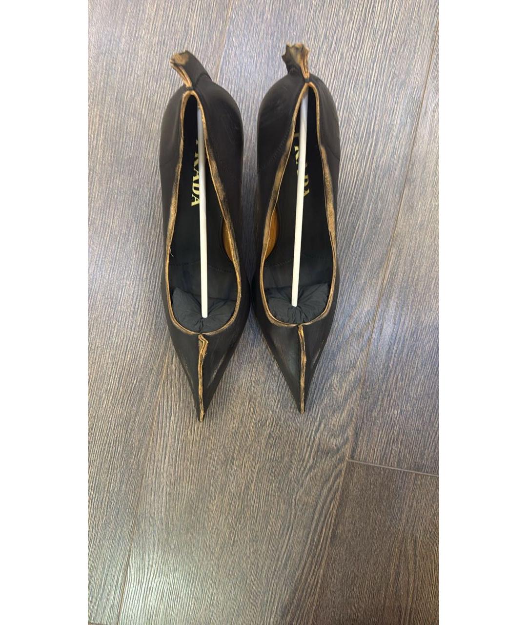 PRADA Коричневые кожаные туфли, фото 6