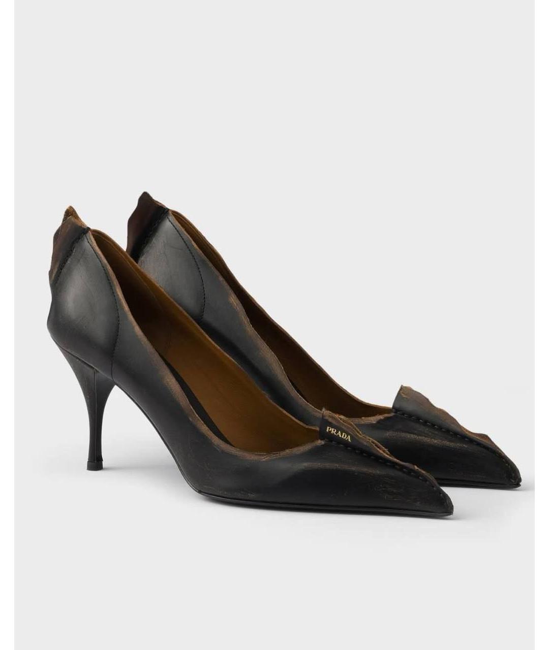 PRADA Коричневые кожаные туфли, фото 8