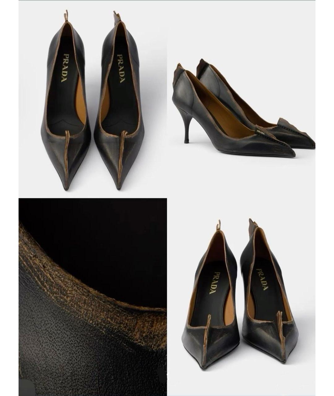 PRADA Коричневые кожаные туфли, фото 5