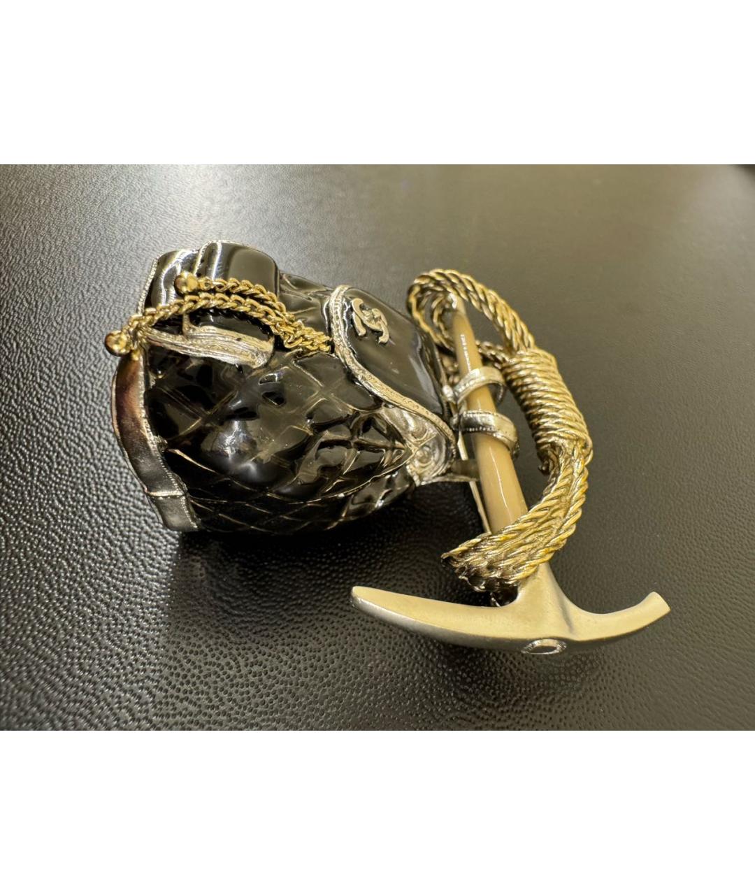 CHANEL Черная латунная булавка / брошь, фото 3