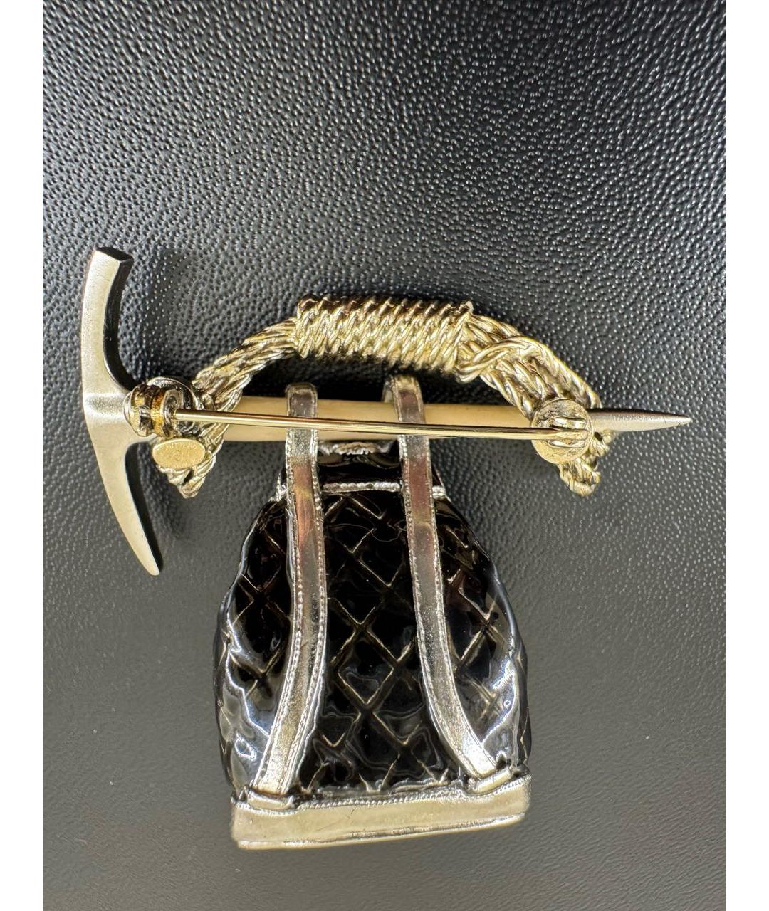 CHANEL Черная латунная булавка / брошь, фото 4