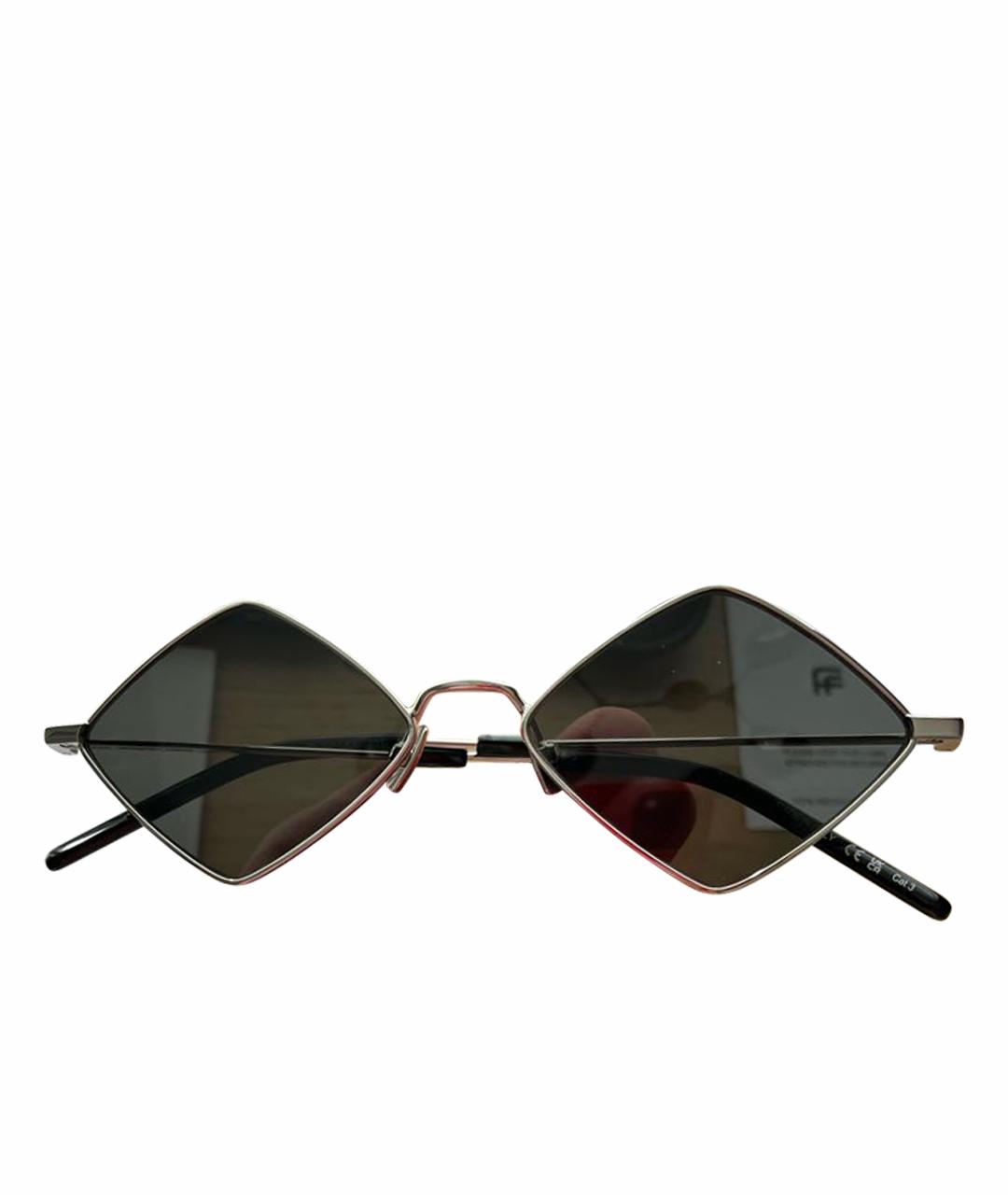 SAINT LAURENT Черные металлические солнцезащитные очки, фото 1