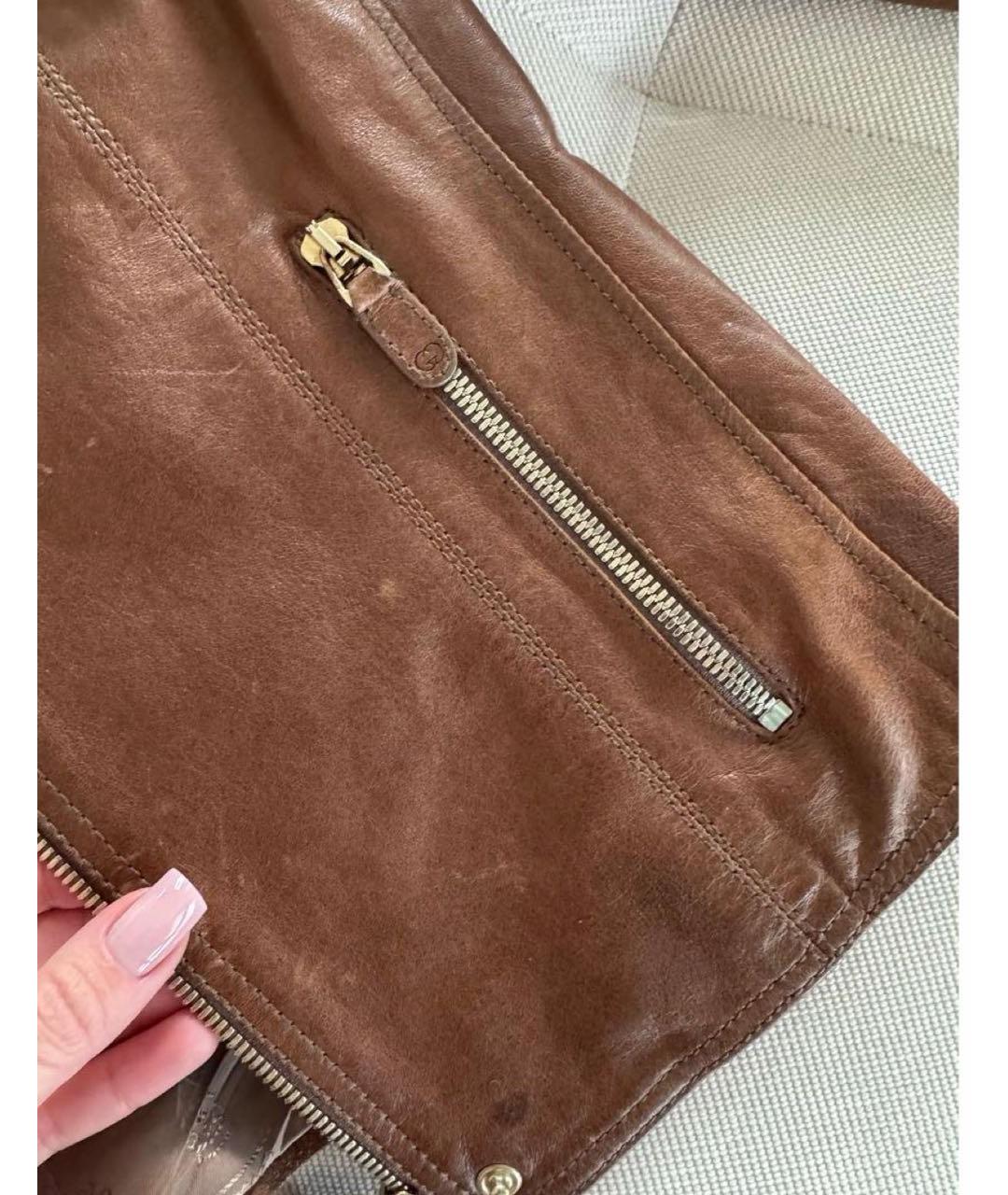 GUCCI Коричневая кожаная куртка, фото 7