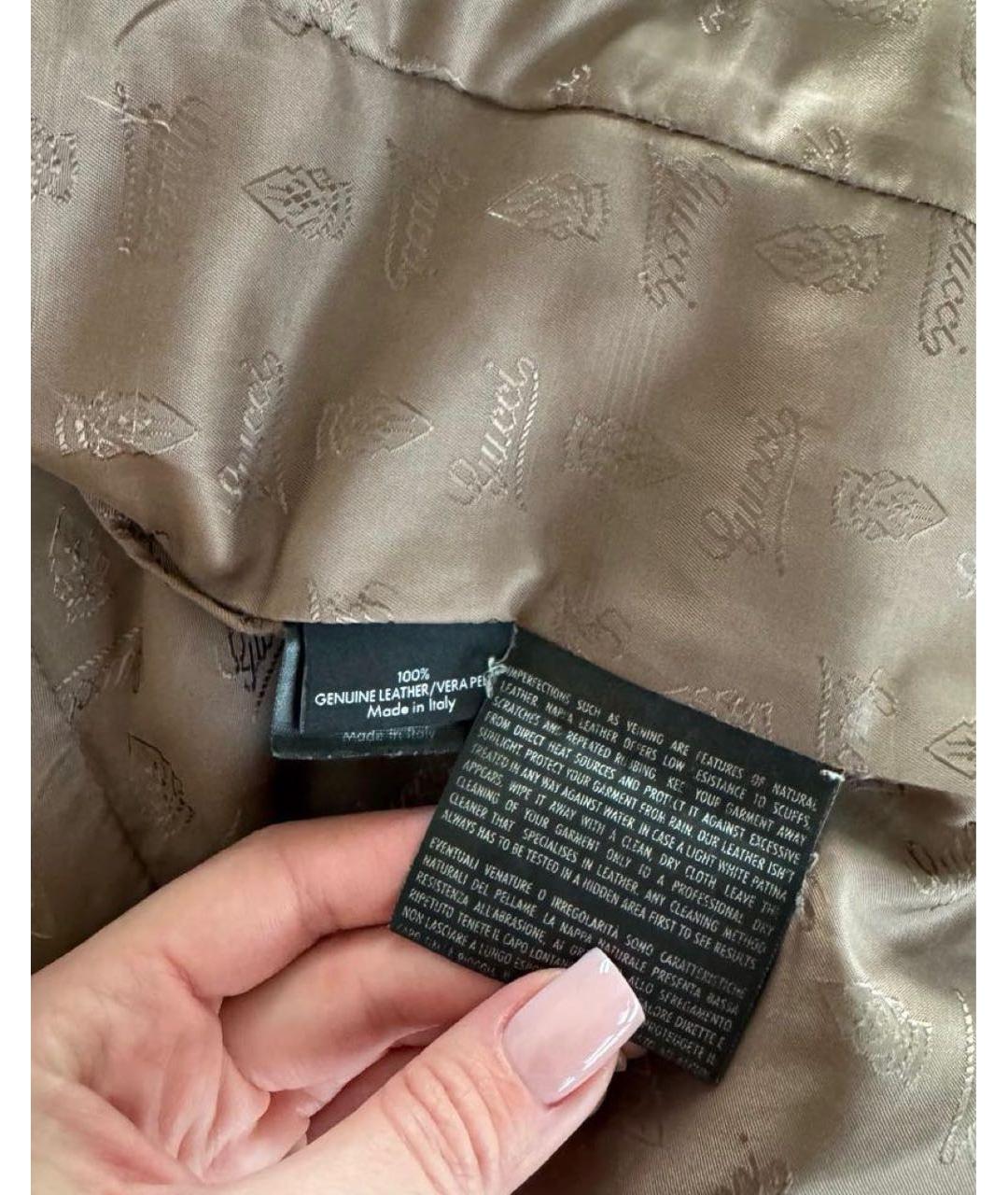 GUCCI Коричневая кожаная куртка, фото 6