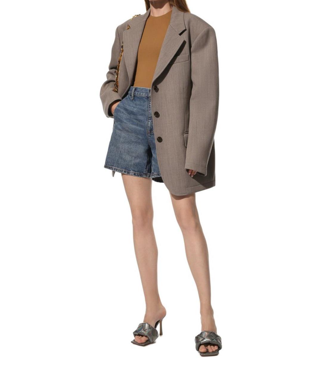 BOTTEGA VENETA Серебряные кожаные мюли, фото 6