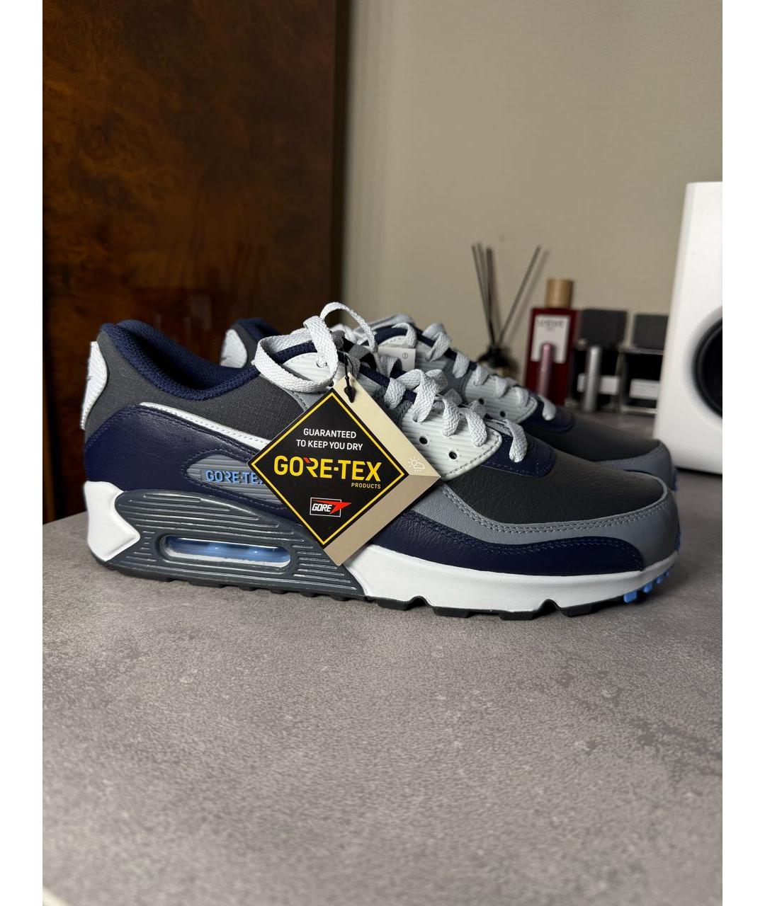 NIKE Серые кожаные низкие кроссовки / кеды, фото 2