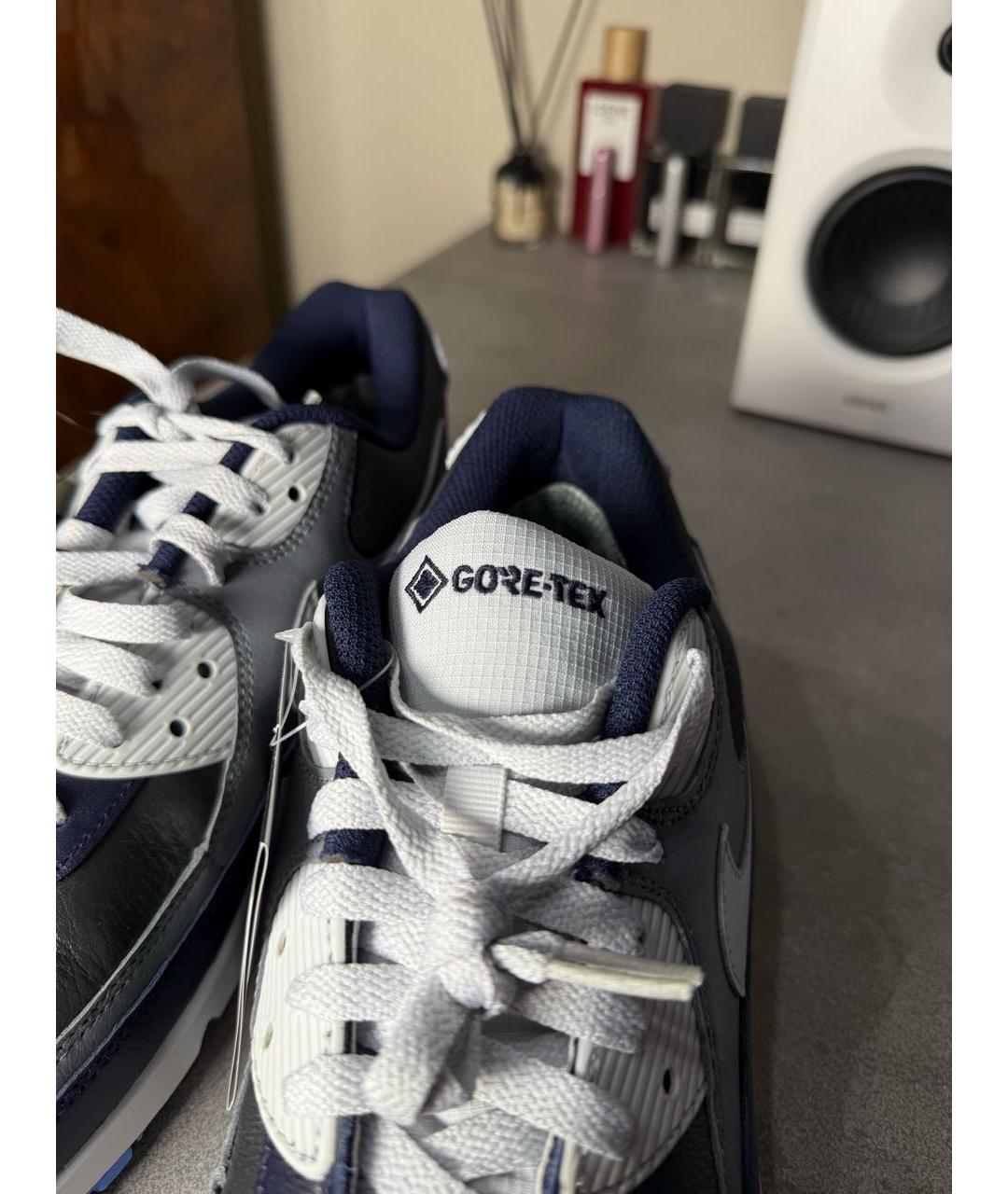 NIKE Серые кожаные низкие кроссовки / кеды, фото 6