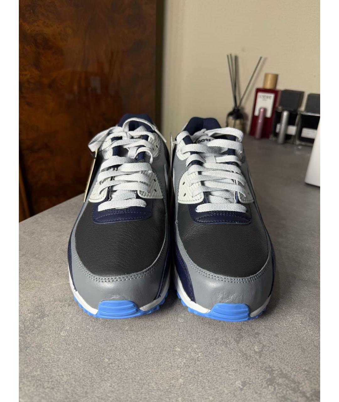 NIKE Серые кожаные низкие кроссовки / кеды, фото 3