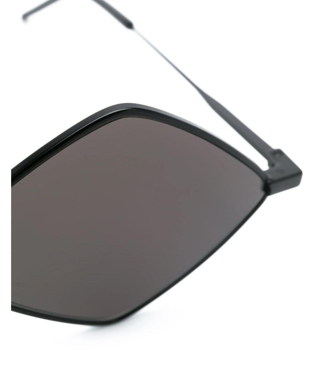 SAINT LAURENT Черные металлические солнцезащитные очки, фото 3