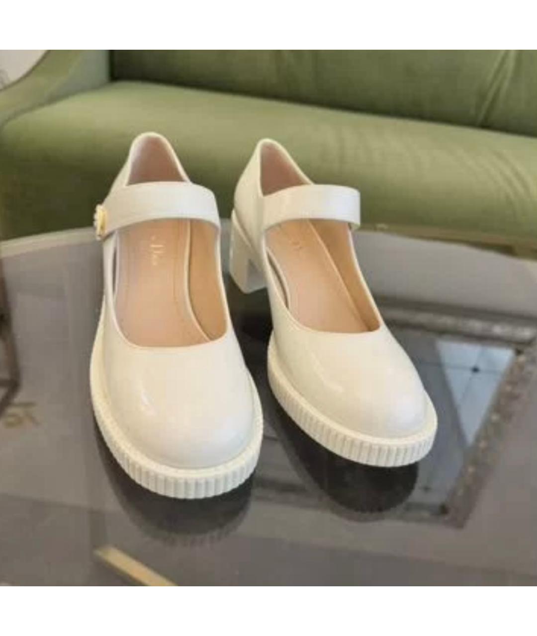 CHRISTIAN DIOR Бежевые кожаные туфли, фото 3