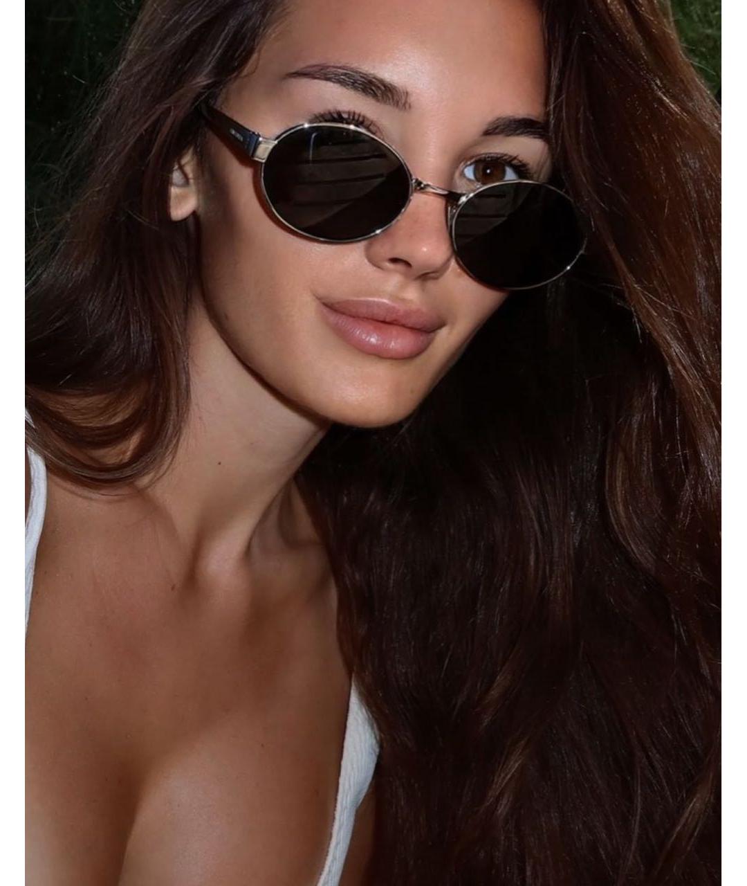 SAINT LAURENT Серебряные металлические солнцезащитные очки, фото 7