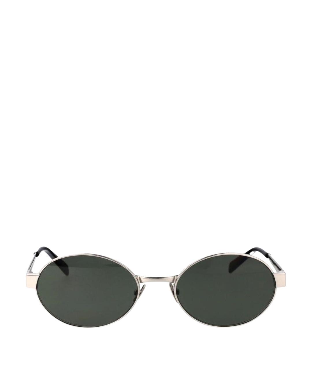 SAINT LAURENT Серебряные металлические солнцезащитные очки, фото 1