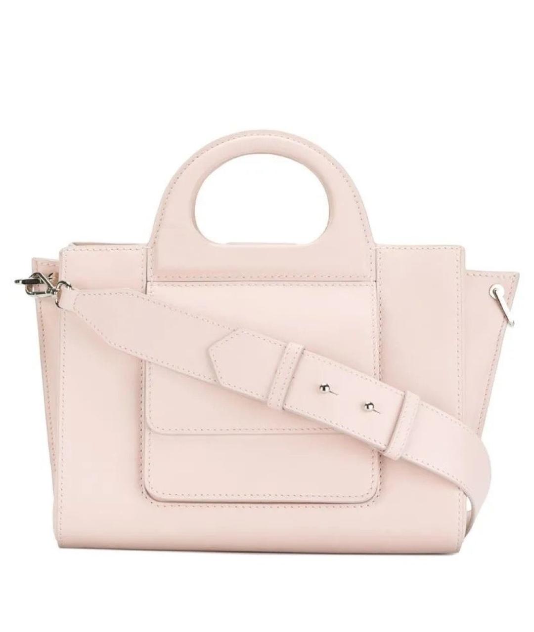 MAX MARA Розовая кожаная сумка с короткими ручками, фото 10