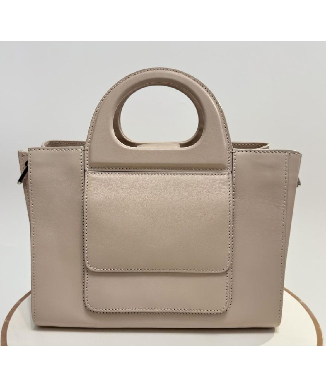 MAX MARA Розовая кожаная сумка с короткими ручками, фото 4