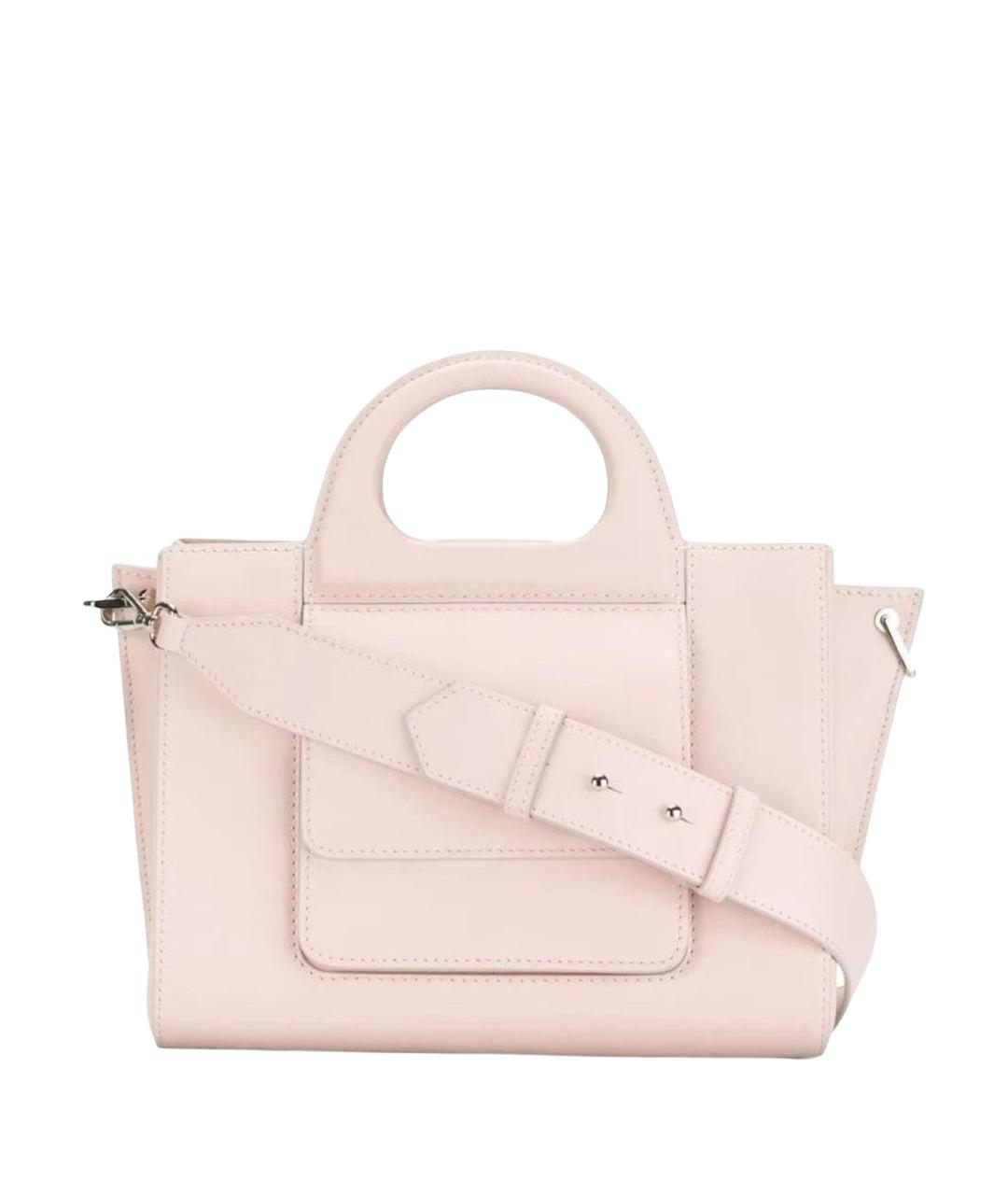 MAX MARA Розовая кожаная сумка с короткими ручками, фото 1