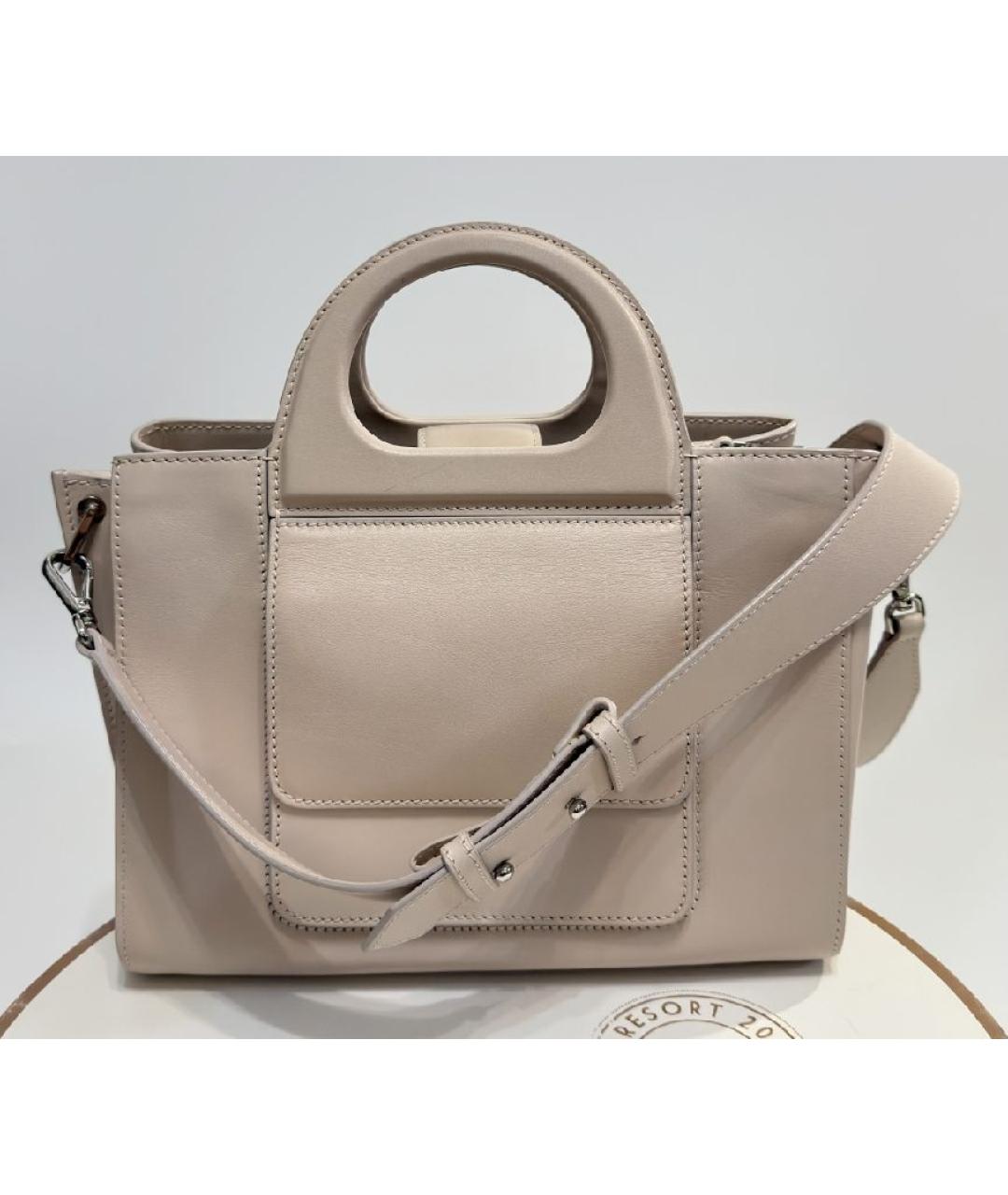 MAX MARA Розовая кожаная сумка с короткими ручками, фото 5